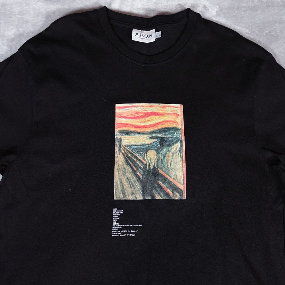 The Scream Edvard Munch Art T Shirt Mens XL APOH A Piece Of History Black